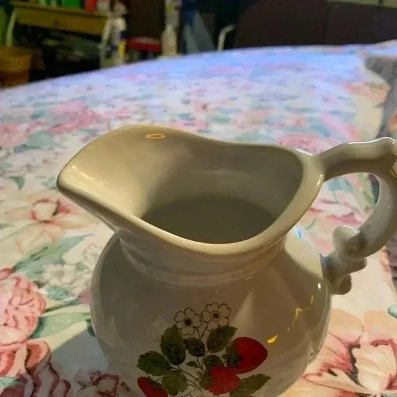 Small Pitcher with Strawberry Design on one side - Picture 2 of 3